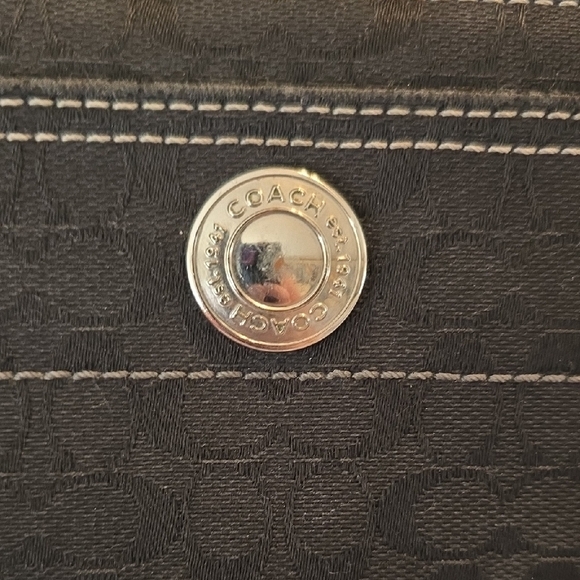 Coach Black Wallet with Silver Button - Picture 4 of 9